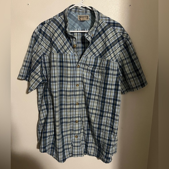 Duluth Trading Co Other - DULUTH TRADING CO Lightweight Short Sleeve Summer Plaid Button Down Men's Sz L